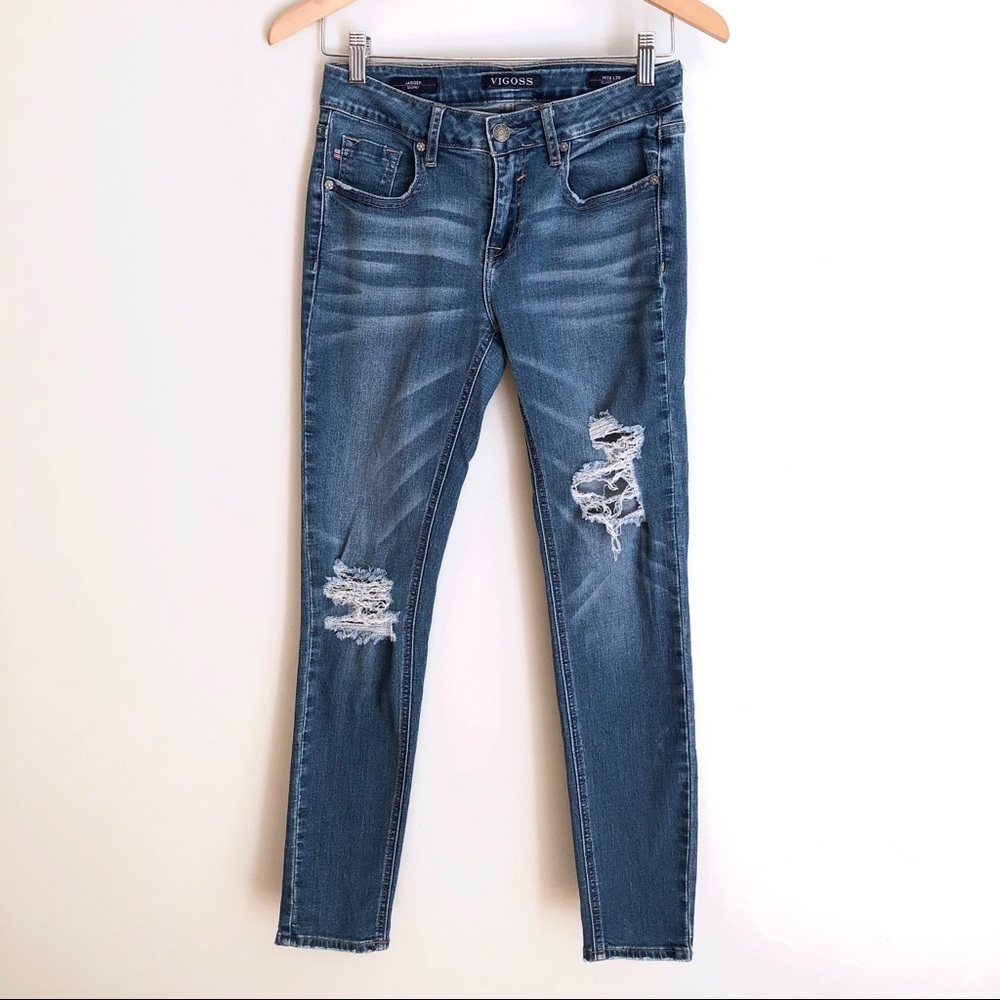 Vigoss Jagger Skinny Distressed Ripped Jeans